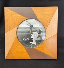 Vintage MCM Style Wooden 5x5 Photo Picture Frame Rare Woods Geometric picture