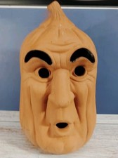 Vintage Terra Cotta Pumpkin Funny Face Jolly Halloween Autumn Decor 11