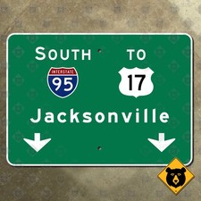 Florida Interstate 95 south Jacksonville freeway overhead highway sign 21x15 picture