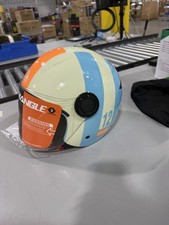 TRIANGLE DOT APPROVED RETRO 3/4 OPEN FACE MOTORCYCLE - OP11-WHI/BLU/OR-S picture
