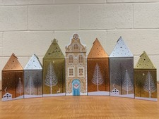 Marks And Spencer Christmas Holiday Houses Tin Town Music Box Lights Decorations picture