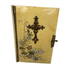Antique 1902 The Key of Heaven Catholic Prayer Book Brass Cross Clasp - BE picture