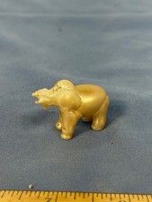 Vintage Miniature Gold Tone Elephant Figurine Small Animal Collectible picture