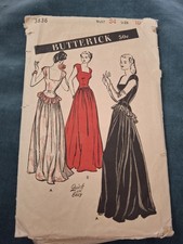 Vintage Butterick 1940s Elegant Evening Dress Pattern 3836 Bust 34 picture