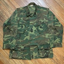 Vintage 60s Slant Pocket Coat Size Medium-Reg ERDL Camo Jungle Jacket 1969 picture