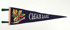 Clear Lake Manitoba Canada Souvenir Vintage Pennant Flag Wool Felt Maple Leaf  picture