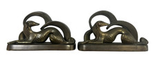 FRANKART ART DECO BORZOI BOOKENDS SIGNED picture