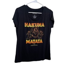 Disney The Lion King T-Shirt Girl's XL (15-17) Black Short Sleeve Simba picture