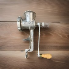 Montgomery Ward's Cast Iron Meat Grinder Wood Handle Vintage Rare Condition 🔥 picture