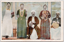 Egypt Cairo 1910 Dancing Girls Performers Musicians Costumes Jewelry Postcard picture