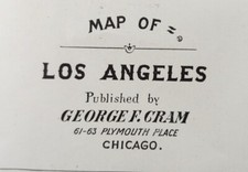 Vintage 1905 LOS ANGELES CALIFORNIA Map 11