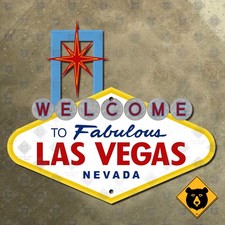 Welcome to Fabulous Las Vegas Nevada highway road sign Boulevard Strip 18x16 picture