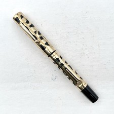 Antique Eclipse 14k Gold-Filled Filigree Overlay Lever Fountain Pen No Nib AS IS picture