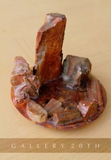 COOL MID CENTURY MODERN PETRIFIED WOOD SCULPTURE VTG 50S ORIG. ARIZ ROCK ART picture