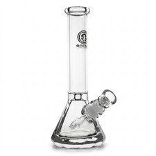 10 INCH Water Pipe Clear Glass 38mm Straight Neck Diamond Beaker Hookah USA picture
