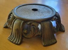 Antique Footed Brass Lamp Light Base PART REPAIRS picture
