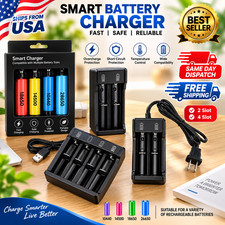 Li-ion Lithium Smart Charger 3.7V 2 4 6 Slot For 16340/14500/26650 RCR123 USA A+ picture
