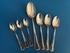7 WMF 90 Barock spoons: 1 oval place soup, 3 teaspoons, 3 coffee espresso 4 1/4