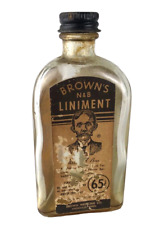 RARE Brown's N&B Liniment Knoxville, TN EMPTY 3-Sided Glass Bottle Man or Beast picture
