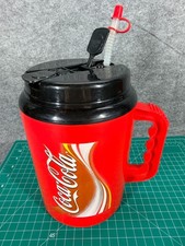 Vintage Coca Cola Betras USA Insulated Mug Drink With Straw Cup Lid CRACKED picture