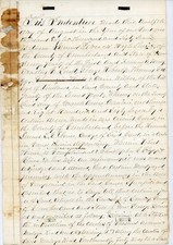 1867 Handwritten Deed Sheriff Samuel Peacock Cumberland County NJ Beals Roberts picture