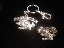 HARLEY DAVIDSON ***** ROAD HOG ***  PEWTER KEY CHAIN AND PIN BEAUTIFUL picture