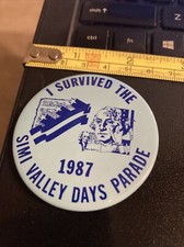 Vintage Pin- I survived the Simi Valley Days Parade - 1987 picture