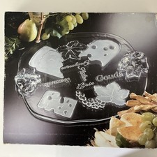 Vintage Walther Crystal Clear Glass Cheese Embossed Tray Platter picture