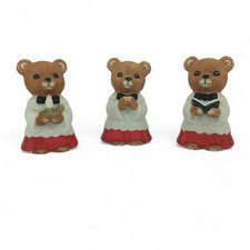 Vintage HOMCO #5100 Teddy Bear Choir Figurines Set of 3 Christmas Carolers picture