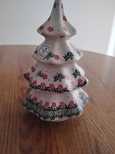 Polish Pottery  8 inch Christmas Tree  Handmade Boleslawiec Poland Brand New picture