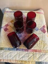 Anchor Hocking Glass Royal Ruby 6 Piece Vintage 3 3/8