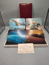 CONCORDE Original Set 4 British Airways Egomats Handmade Coasters Original Box picture
