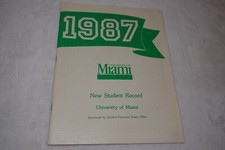 1987 University of Miami Hurricanes Rare Original New Student Record Yearbook picture