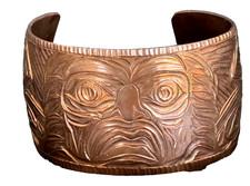 Northwest Coast Native Large exquisite  LARGE Sasquach cuff copper bracelet picture
