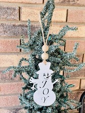 Joy Cutout Snowman Ornament picture