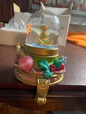 Vintage Lovely Disney Tinkerbell Snow Globe Christmas Stocking Holder Rare  picture