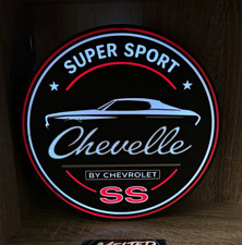 Chevrolet Chevelle SS Super Sport Lighted Plastic Sign Black/White/Red picture