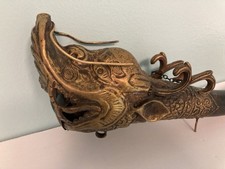 Vintage Tibetan Buddhist Copper Brass Dragon Ceremonial Horn 20” *As Is picture