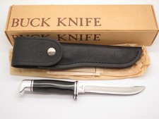 Vintage 1973-80 Buck 105 Pathfinder 3 Three Liner Fixed Blade Hunting Knife &Box picture
