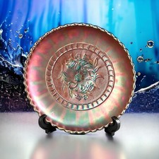 Antique Dugan Carnival Glass Windflower Ice Cream Bowl Amethyst Iridescent Rare picture