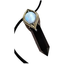 Empath Protection Necklace with Moonstone & Obsidian picture