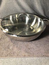 Princess House 9 Qt Stainless Steel Braiser Casserole Pan Glass Lid Heritage picture