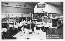 Globe Arizona Interior 1940s Pic-A-Rib Cafe roadside RPPC Postcard 20-2182 picture