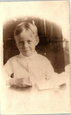 Vintage RPPC Portrait Blonde Young Boy Real Photo Postcard picture
