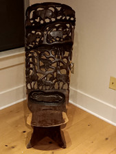 1950s Vintage Carved African Animals Open Weave Hardwood Birthing Palaver Tribal picture