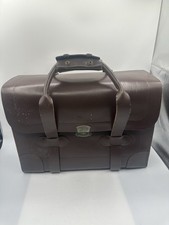 Vintage Cold War US Military Leather Briefcase US Property 1970s picture