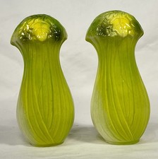 Vintage MCM Celery Stalk Ceramic Salt & Pepper Shaker Set - Japan picture