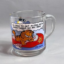 Vintage 1978 Garfield Odie Glass Coffee Mug Cup Tea Mcdonalds Jim Davis Feature picture