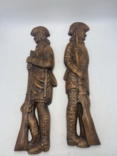 Vintage 1964 Artistic Royal Krafts Salomon Chalkware Wall Plaques - #1919 Pair picture
