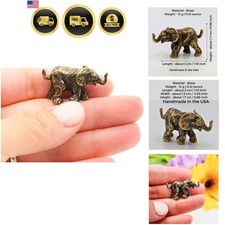 Baby Elephant Figurine Small Collectible Elephant Sculpture Ornament Miniatur... picture